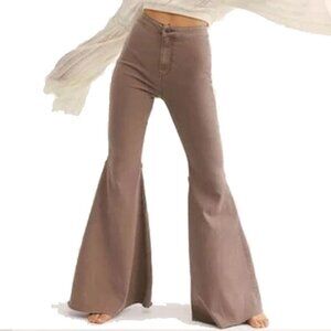 31 SHORT We The Free Just Float On Flare High Rise Jeans 32x28 Light Brown